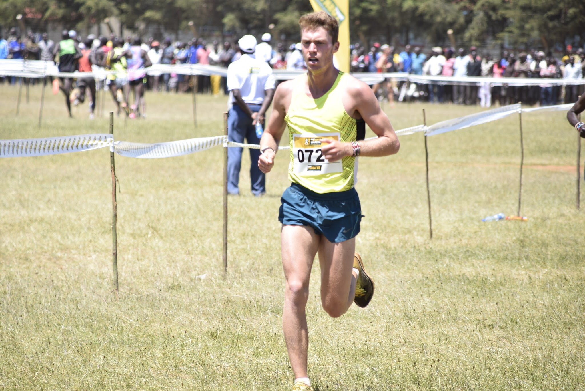 Callum (author) during a cross country race in Iten, Kenya