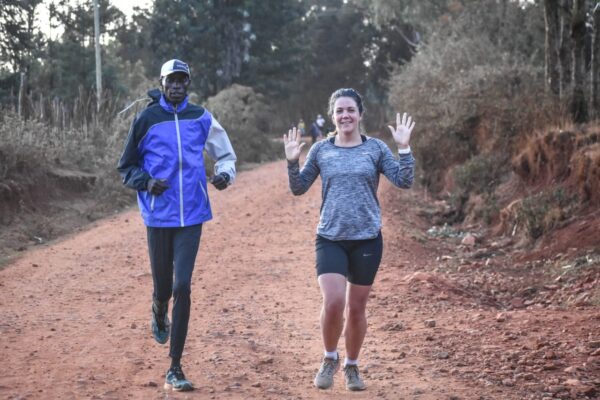 Running with kenyan pacer Emmanual