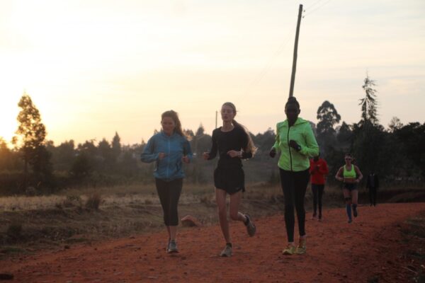 morning run with sunrise