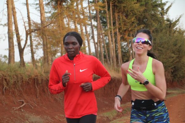KE guest with Caroline - local Kenyan Athlete
