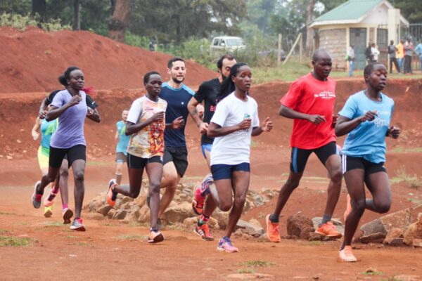 Running at Kamariny Track in Iten
