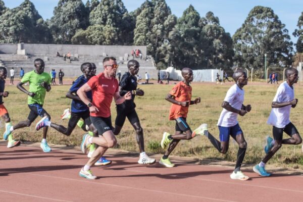 Running alongside Eliud Kipchoge