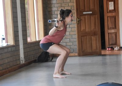 Weights session at the camp