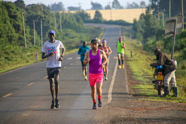 Long run on Moiben Road in Kenya