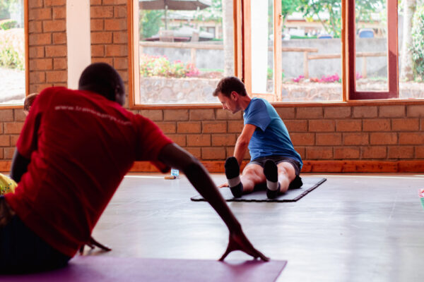 Mobility session led by coach Richard Mukche