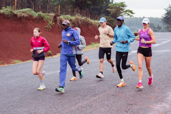 Running on the tarmac road