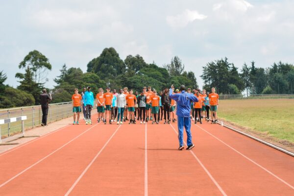 coach richard leading a drills session